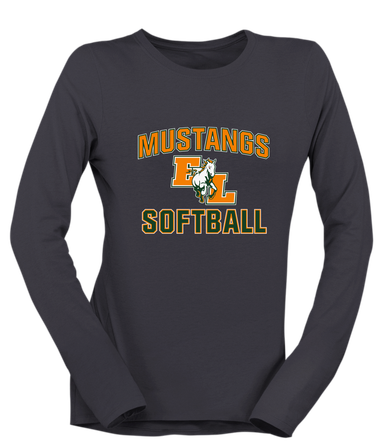 East Lincoln Mustangs Softball #1 Women's Premium LS T-Shirt