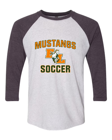 East Lincoln Mustangs Soccer #1 Women's Baseball T-Shirt