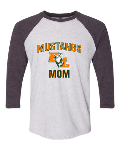 East Lincoln Mustangs Mom Women's Baseball T-Shirt