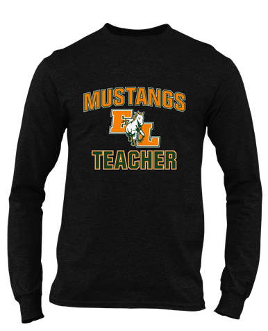 East Lincoln Mustangs Teacher Men's LS T-Shirt