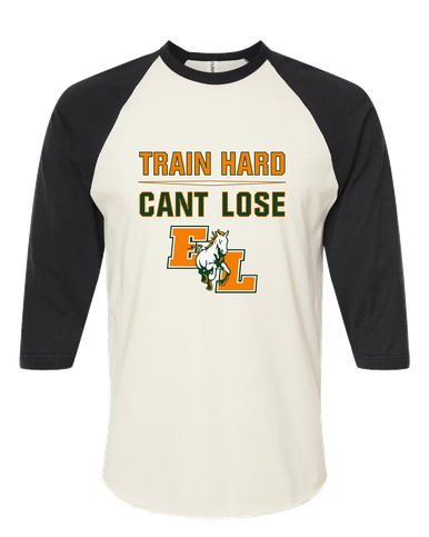 East Lincoln Mustangs Train Hard, Can't Lose Men's Baseball T-Shirt