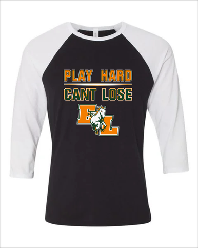 East Lincoln Mustangs Play Hard, Can't Lose Men's Baseball T-Shirt
