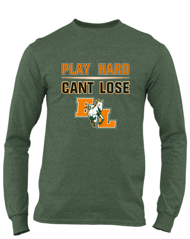 East Lincoln Mustangs Play Hard, Can't Lose Men's LS T-Shirt