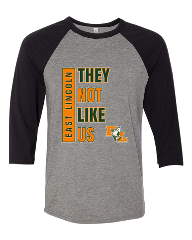 East Lincoln Mustangs They Not Like Us #1 Women's Baseball T-Shirt