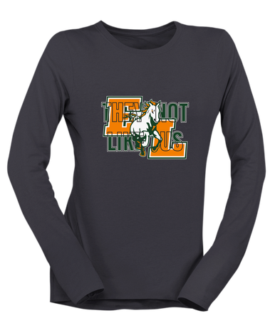 East Lincoln Mustangs They Not Like Us #2 Women's Premium LS T-Shirt