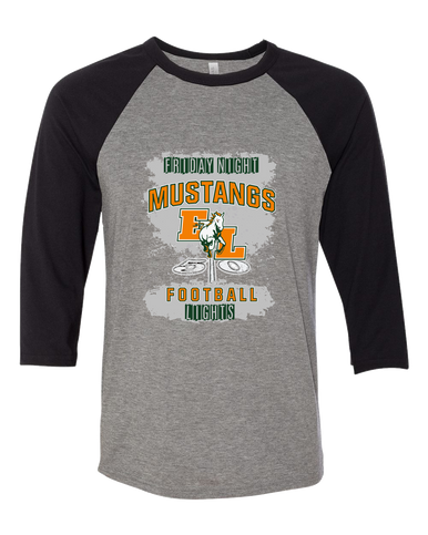 East Lincoln Mustangs Football #6 Men's Baseball T-Shirt