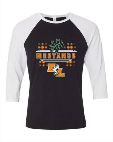 East Lincoln Mustangs Band # 3 Men's Baseball T-Shirt