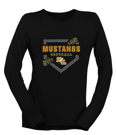 East Lincoln Mustangs Softball #2 Women's LS T-Shirt
