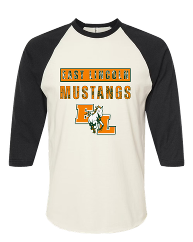East Lincoln Mustangs Mascot #9 Women's Baseball T-Shirt