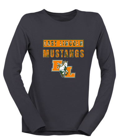East Lincoln Mustangs Mascot #9 Women's Premium LS T-Shirt