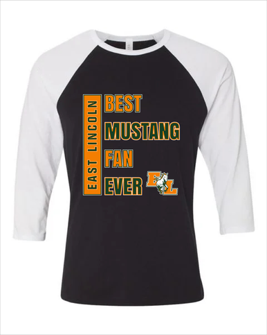 East Lincoln Mustangs Best Mustang Fan Women's Baseball T-Shirt