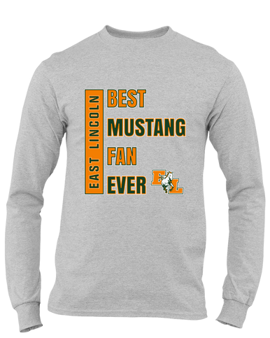 East Lincoln Mustangs Best Mustang Fan Men's LS T-Shirt