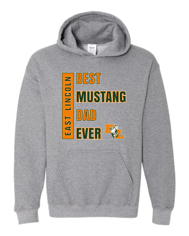 East Lincoln Mustangs Best Mustang Dad Men's Hoodie