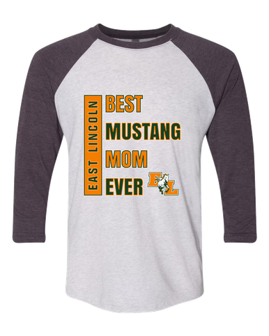 East Lincoln Mustangs Best Mustang Mom Women's Baseball T-Shirt