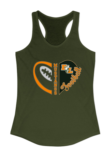 East Lincoln Mustangs Heart Football Women's Tank Top