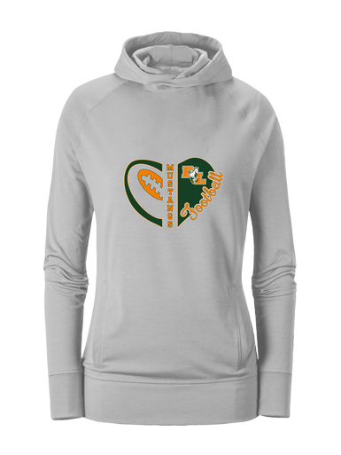 East Lincoln Mustangs Heart Football Women's Hoodie
