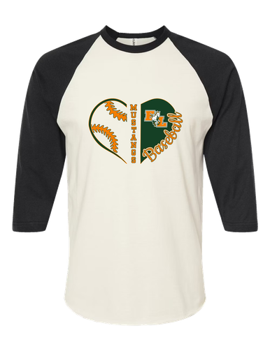 East Lincoln Mustangs Heart Baseball Women's Baseball T-Shirt