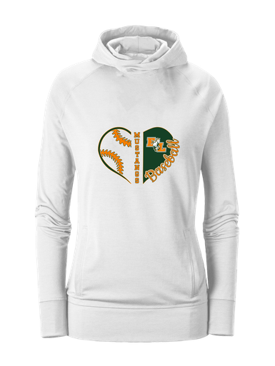 East Lincoln Mustangs Heart Baseball Women's Hoodie