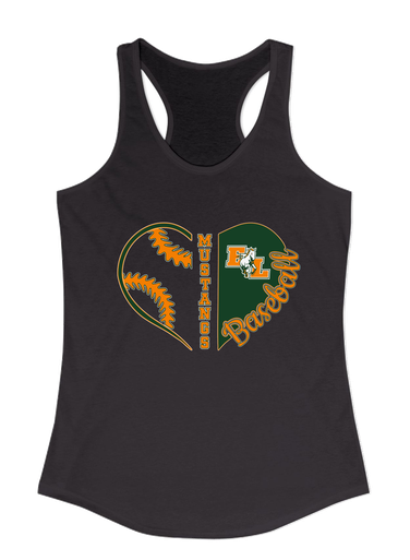 East Lincoln Mustangs Heart Baseball Women's Tank Top