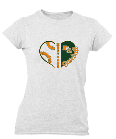East Lincoln Mustangs Heart Baseball Women's Premium SS T-Shirt