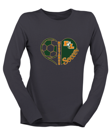 East Lincoln Mustangs Heart Soccer Women's Premium LS T-Shirt