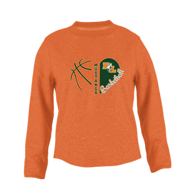 East Lincoln Mustangs Heart Basketball Women's Sweatshirt