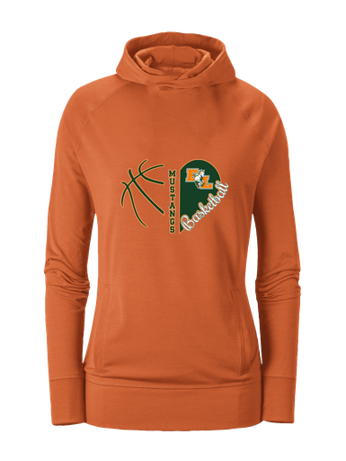 East Lincoln Mustangs Heart Basketball Women's Hoodie