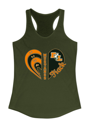 East Lincoln Mustangs Heart Track Women's Tank Top