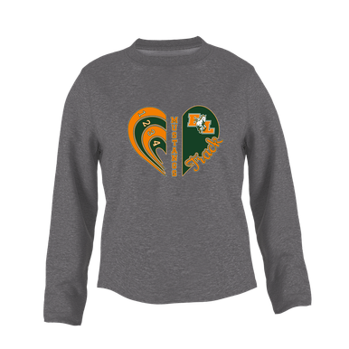 East Lincoln Mustangs Heart Track Women's Sweatshirt