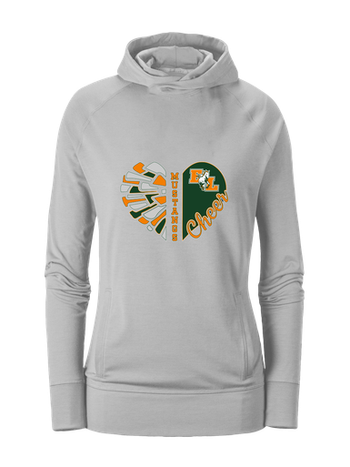 East Lincoln Mustangs Heart Cheer Women's Hoodie