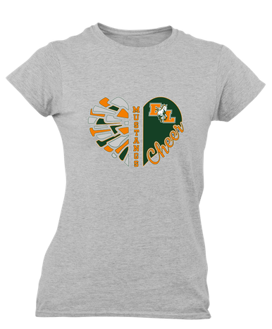 East Lincoln Mustangs Heart Cheer Women's SS T-Shirt
