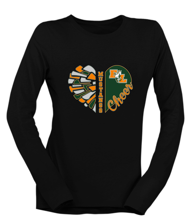 East Lincoln Mustangs Heart Cheer Women's Premium LS T-Shirt
