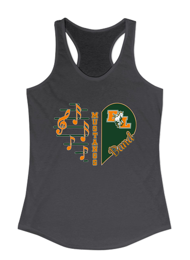 East Lincoln Mustangs Heart Band Women's Tank Top