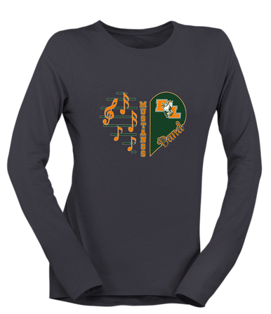 East Lincoln Mustangs Heart Band Women's Premium LS T-Shirt
