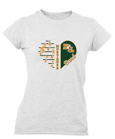 East Lincoln Mustangs Heart Band Women's Premium SS T-Shirt