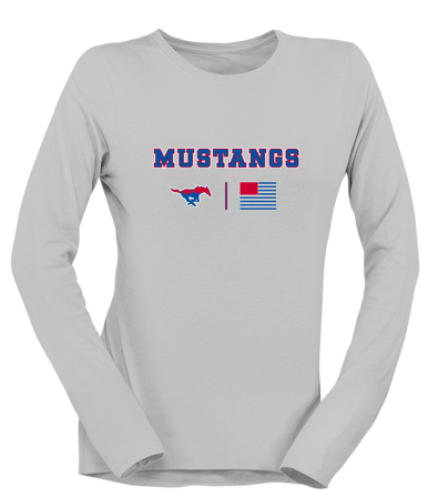 Parkland Mustangs Team Colors Flag Women's LS T-Shirt