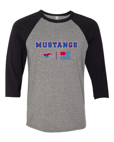 Parkland Mustangs Team Colors Flag Women's Baseball T-Shirt