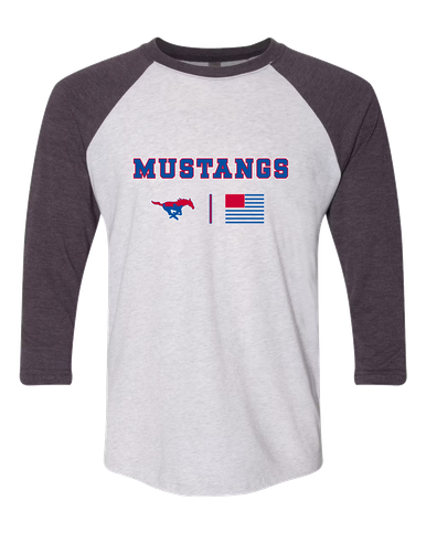 Parkland Mustangs Team Colors Flag Men's Baseball T-Shirt