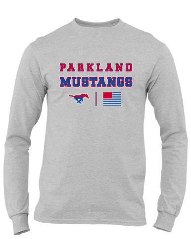 Parkland Mustangs Spirit Flag Men's LS T-Shirt