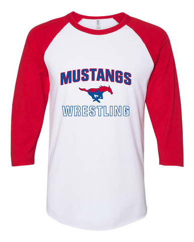 Parkland Mustangs Wrestling Men's Baseball T-Shirt