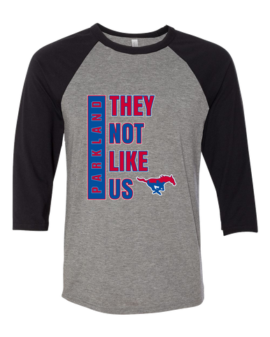 Parkland Mustangs They Not Like Us #1 Women's Baseball T-Shirt