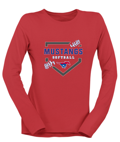 Parkland Mustangs Softball #2 Women's Premium LS T-Shirt