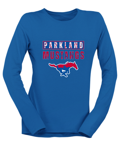 Parkland Mustangs Mascot #9 Women's LS T-Shirt