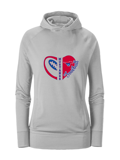 Parkland Mustangs Heart Football Women's Hoodie