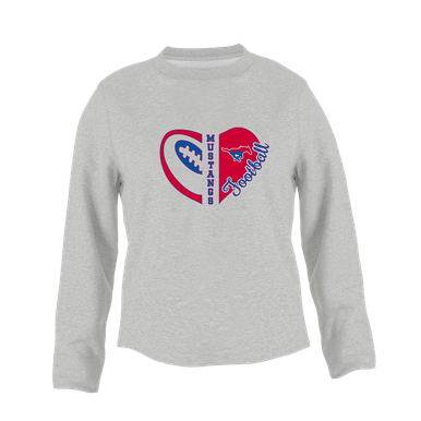 Parkland Mustangs Heart Football Women's Sweatshirt