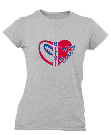 Parkland Mustangs Heart Football Women's Premium SS T-Shirt