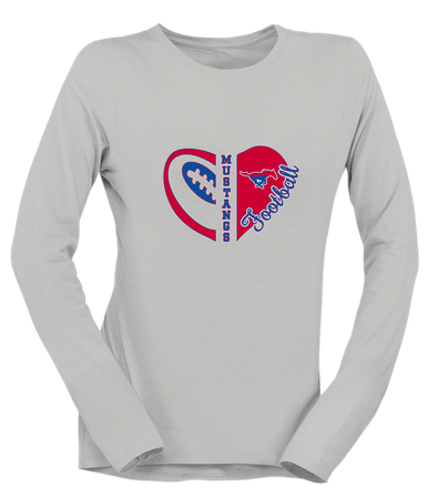 Parkland Mustangs Heart Football Women's Premium LS T-Shirt