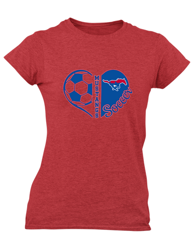 Parkland Mustangs Heart Soccer Women's SS T-Shirt