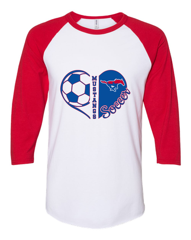 Parkland Mustangs Heart Soccer Women's Baseball T-Shirt