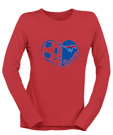 Parkland Mustangs Heart Soccer Women's Premium LS T-Shirt